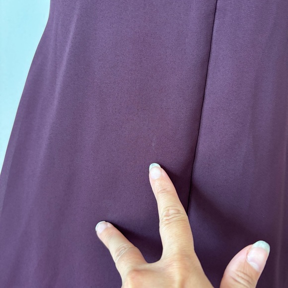 Vintage 90s Dark Purple Metallic Babydoll Sleeveless Cocktail Dress - Picture 10 of 13